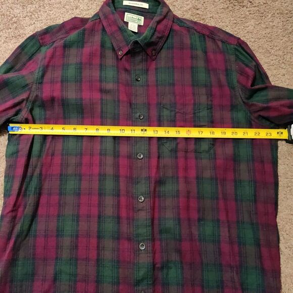 Vintage LL Bean Shacket Mens Size XL Button Down Thick Shirt Red Green - Picture 6 of 7